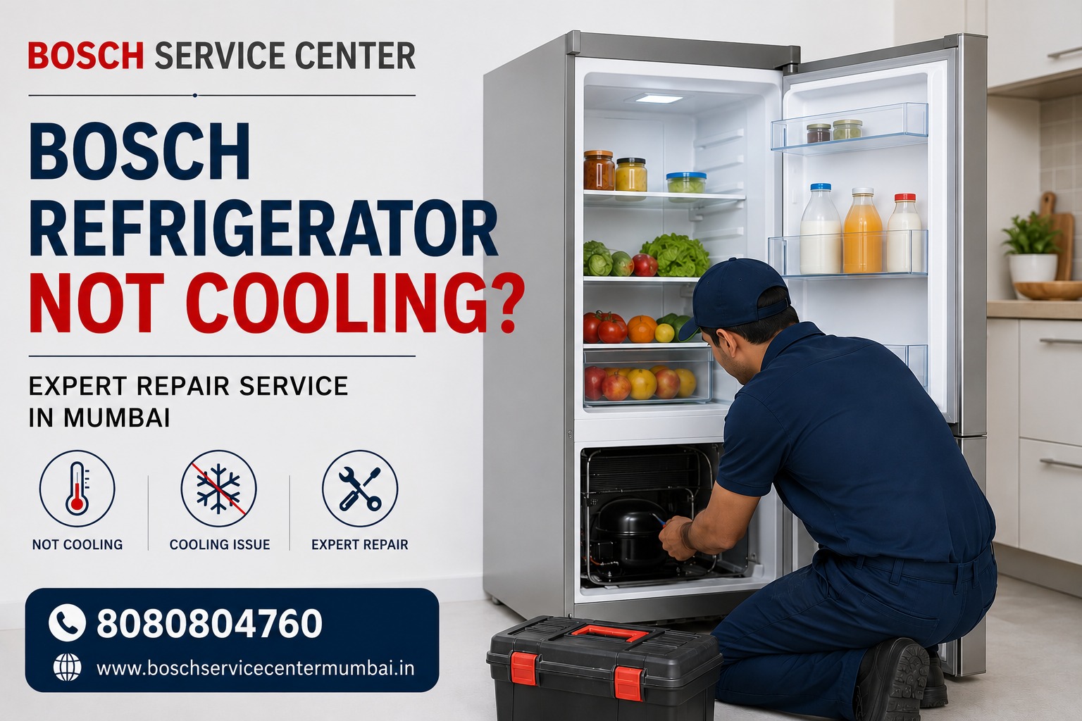 Bosch refrigerator not cooling repair service in Mumbai